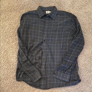 Faherty Men's Blue and Gray Plaid Shirt